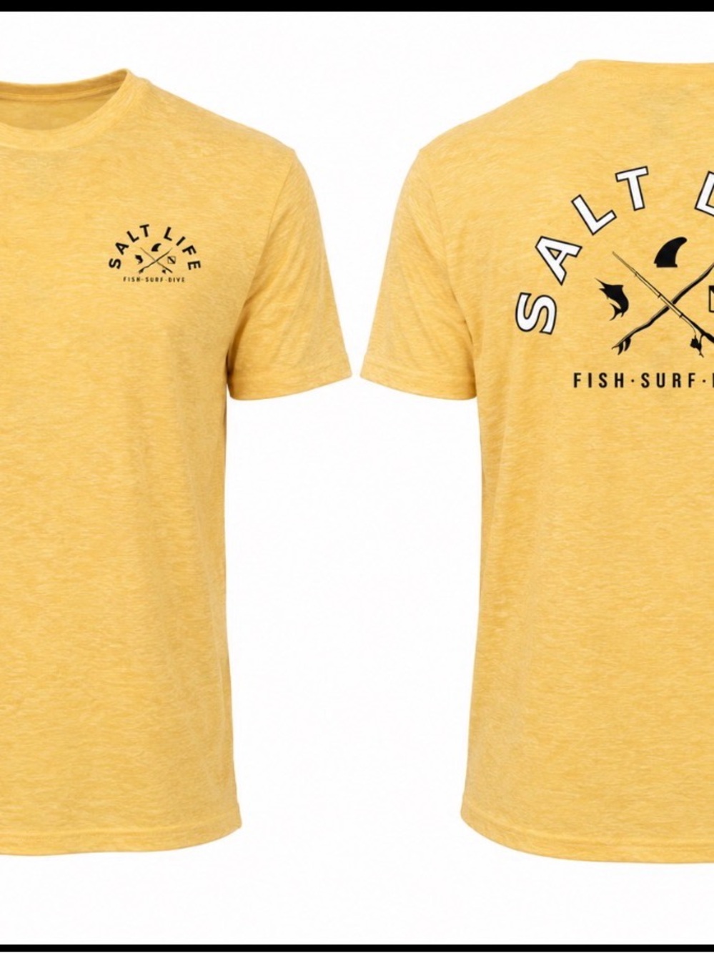 Salt Life Heather Gold Short Sleeve Tee lightweight burnout SZ MD crewneck Logo